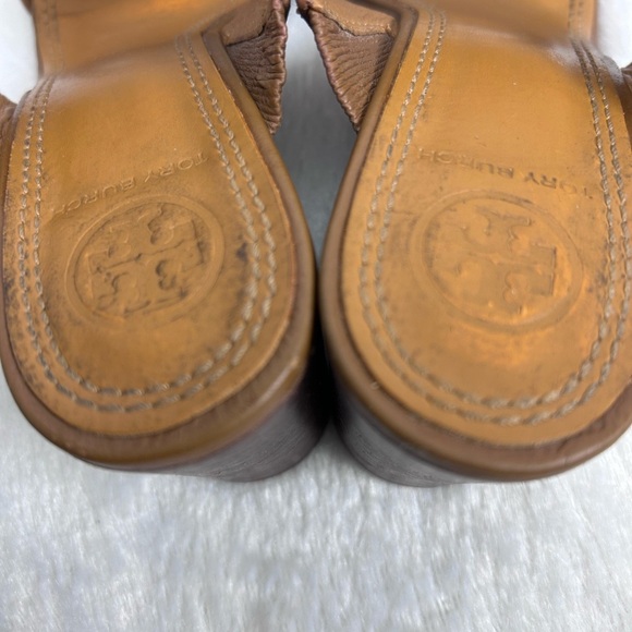 Tory Burch Tan wedges with Gold Emblem - Picture 5 of 5